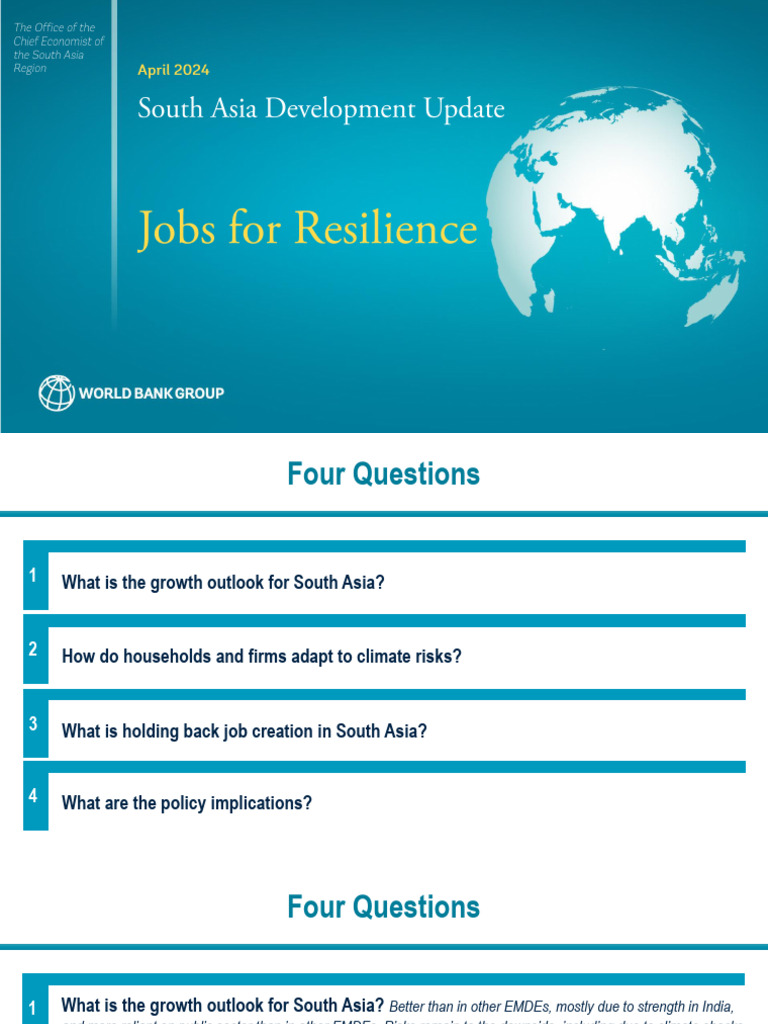 South Asia Development Update April 2024 | PDF