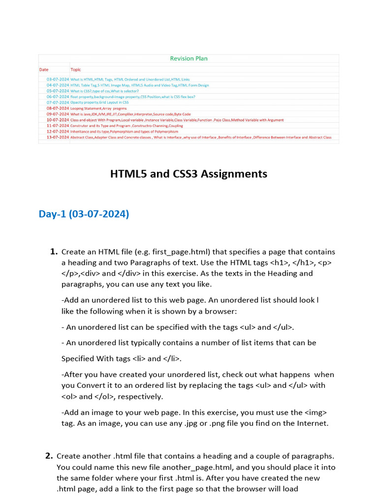 HTML Css Oop's Assignment Program | PDF