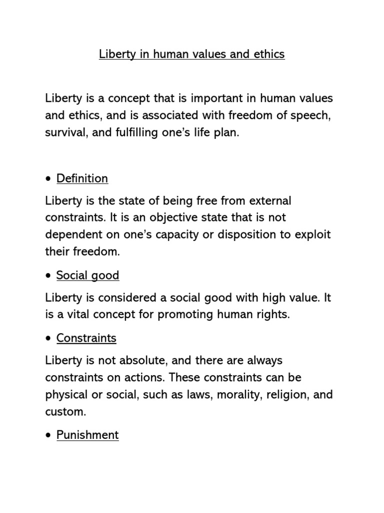 Unit - 1 Liberty in Human Values and Ethics Notes | PDF