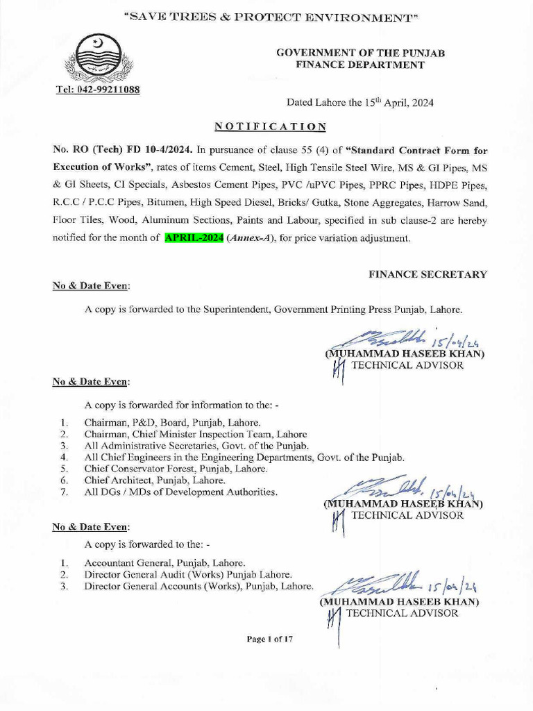 Price Variation Rates for April 2024 | PDF | Materials | Building ...