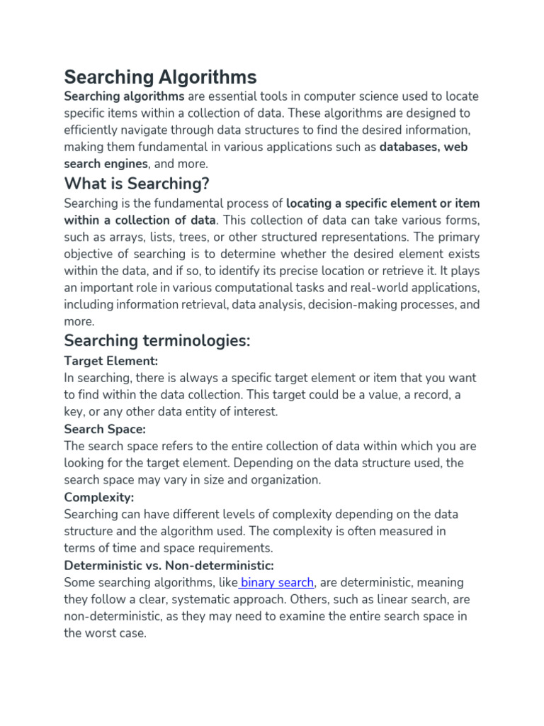 Searching Algorithms | PDF
