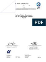 Surface Tension Measurement FTA 188 Contact Angle Analyser: TEST REPORT: 57S074020-01-LYJ