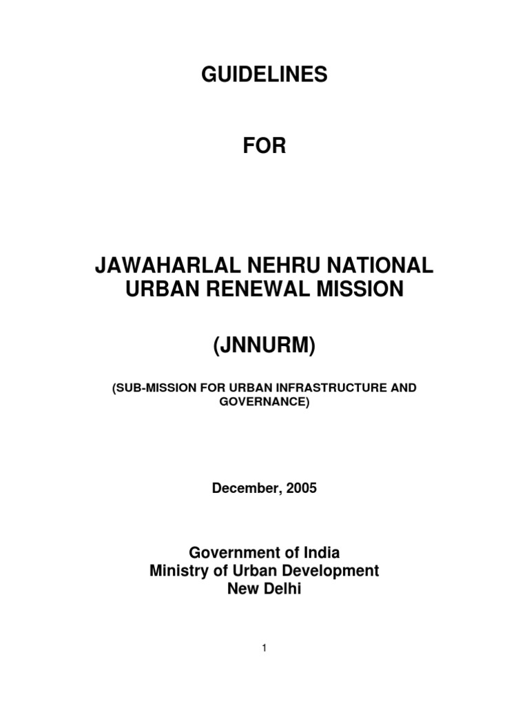JNNURM Urban Infrastructure Guidelines | PDF | Government | Business