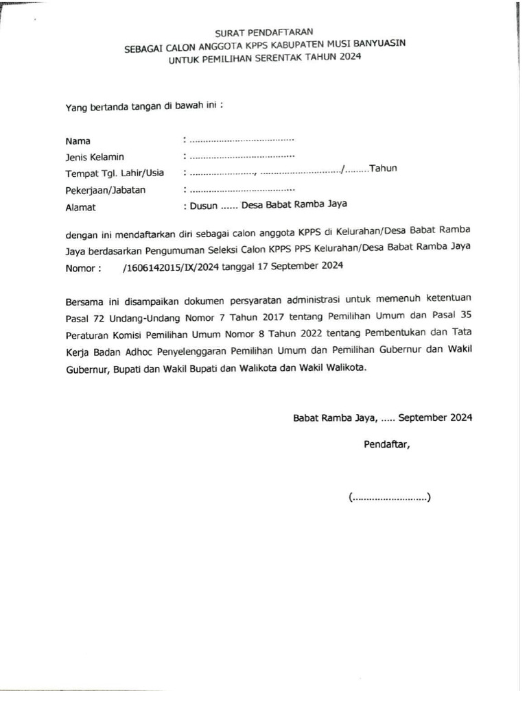 Formulir Kpps | PDF