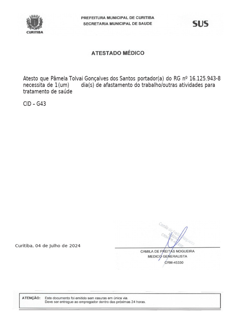 Modelo Atestado | PDF