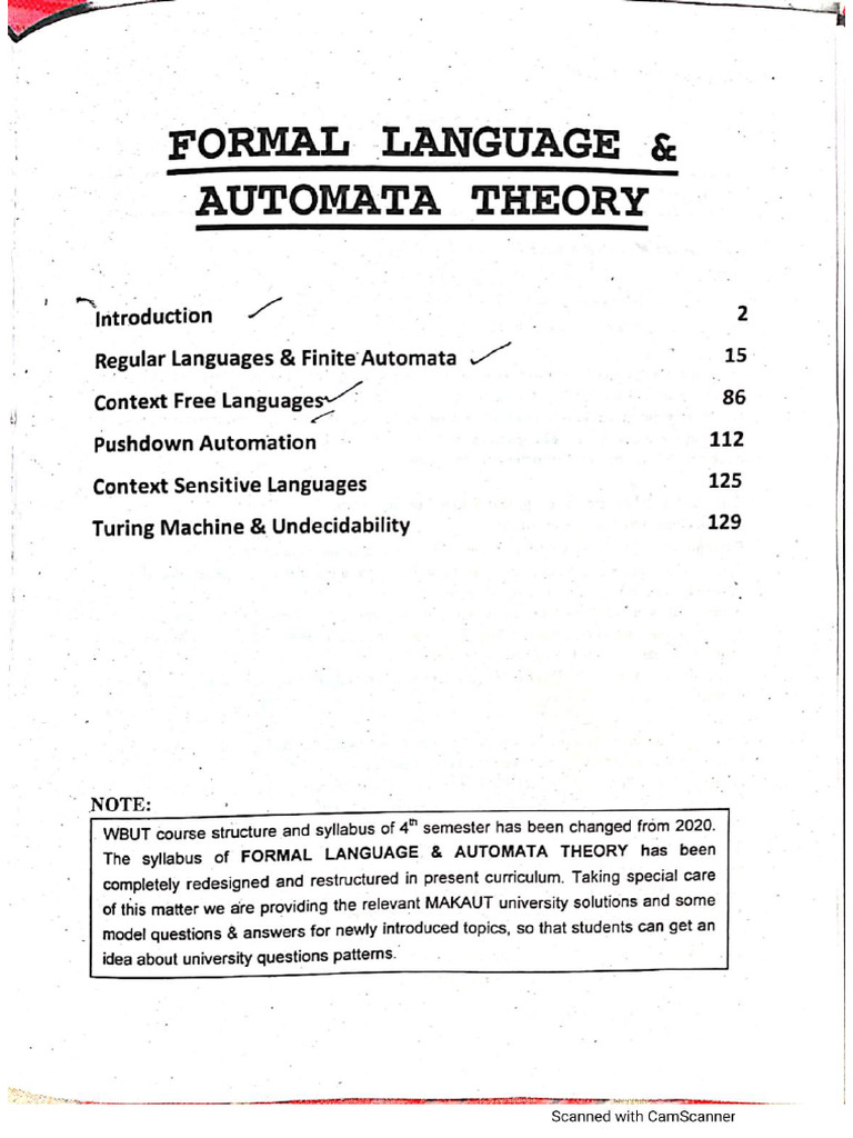 Formal Language & Automata Theory | PDF