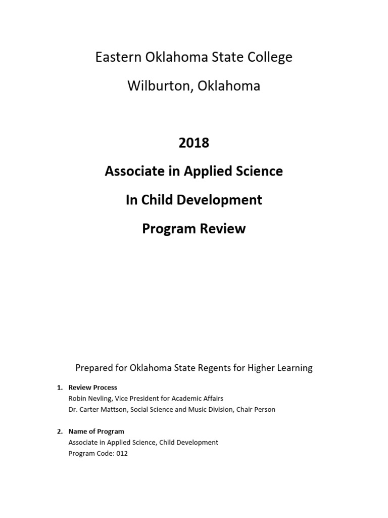 Child Development Program AAS 5-Year Review - 2018-2023 | PDF ...