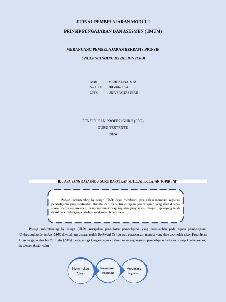 Jurnal Pembelajaran Modul I Topik 1 | PDF