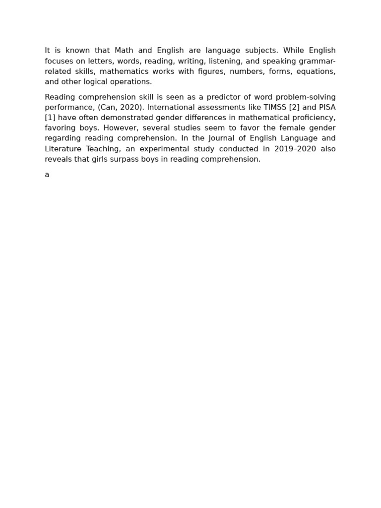 It is known that math and english are language subjects pdf