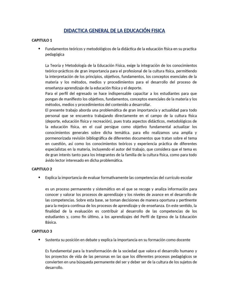 Didactica General de La Educación Fisica | PDF