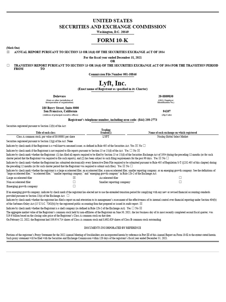 Lyft 2021 | PDF