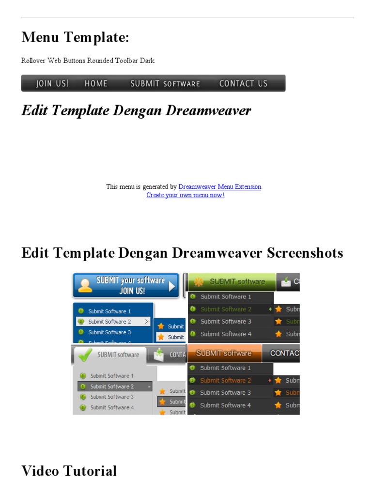 Edit Template Dengan Dream Weaver Template | PDF | Adobe Dreamweaver ...