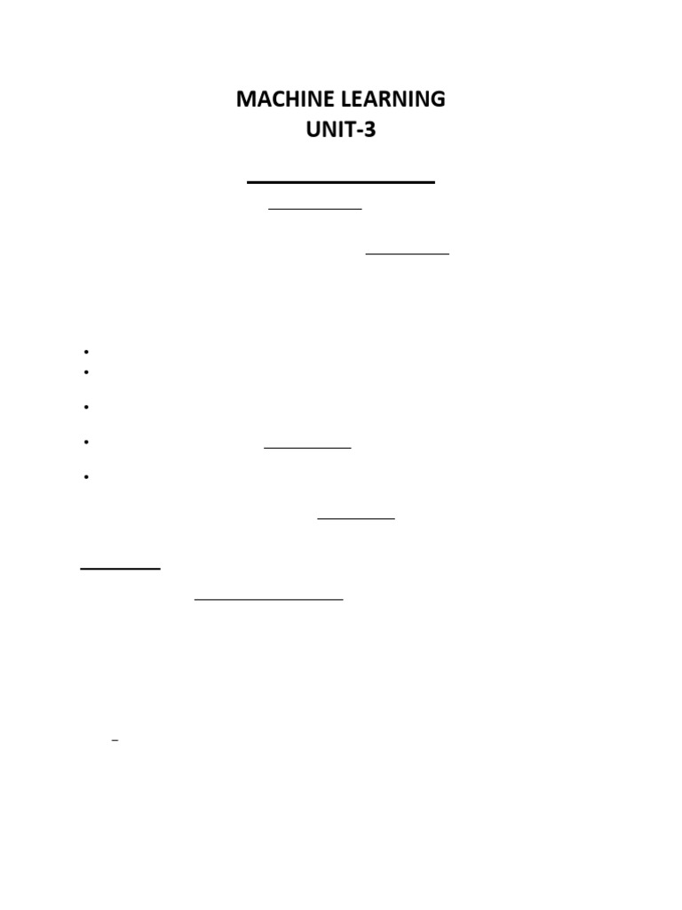 ML Unit 3 | PDF