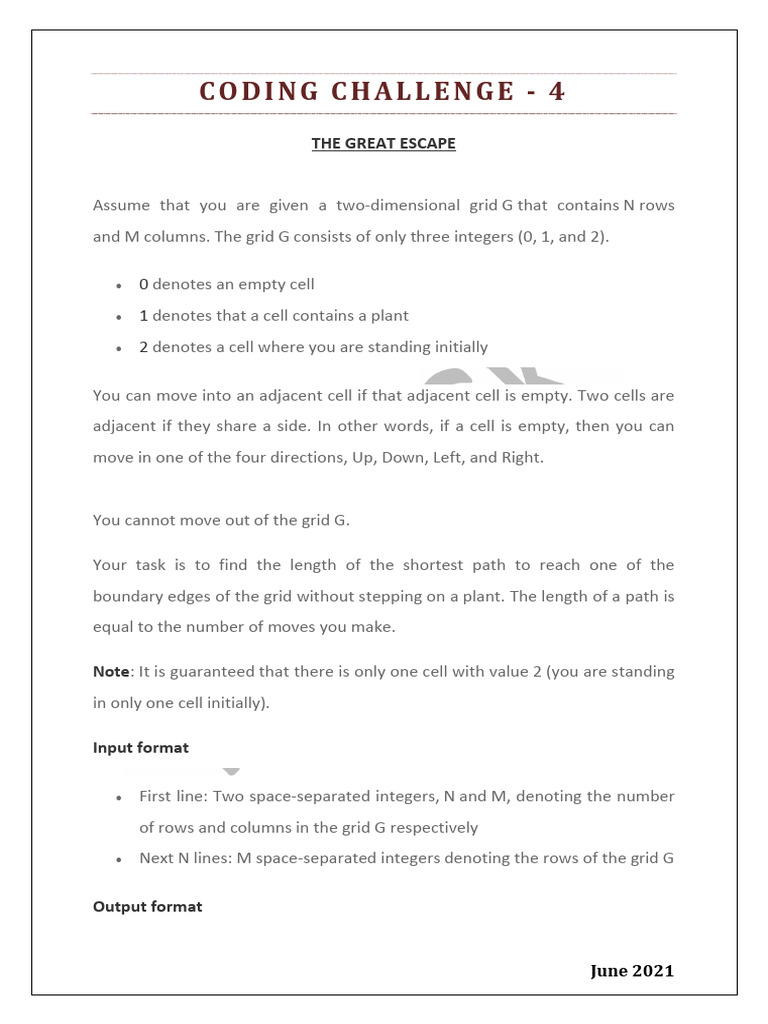 Coding Challenge - 4 (Graphs) | PDF