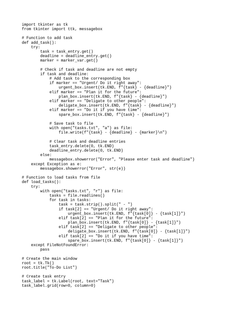 To Do List | PDF