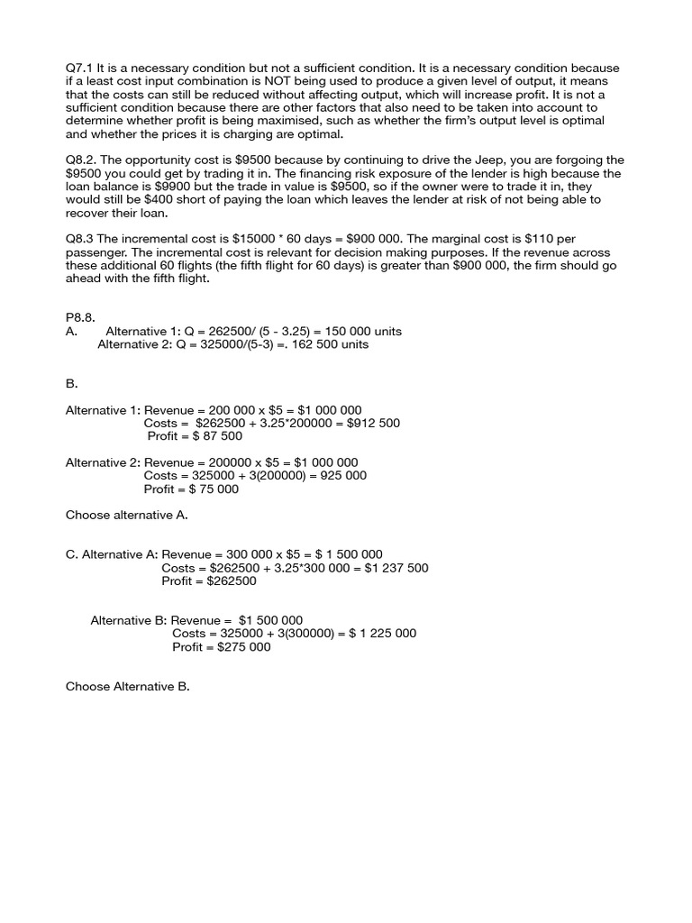 Profit Maximization and Cost Analysis | PDF