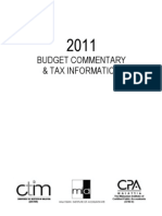 Budget Commentary & Tax Info 2011