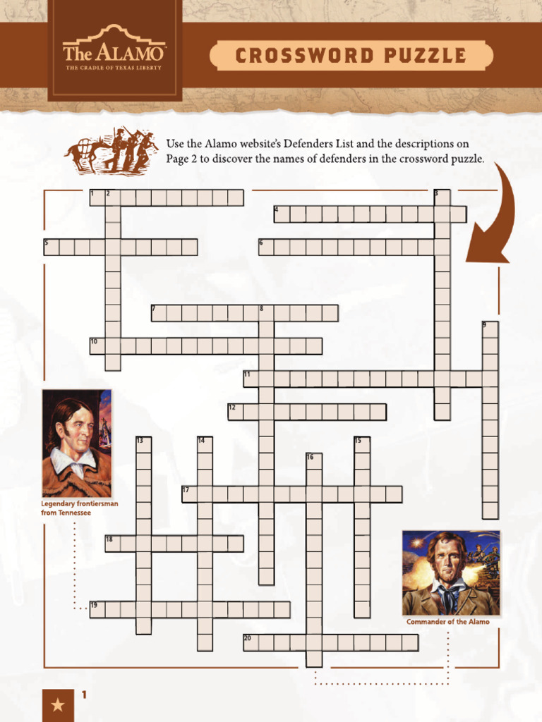 alamo defenders crossword puzzle compressed PDF