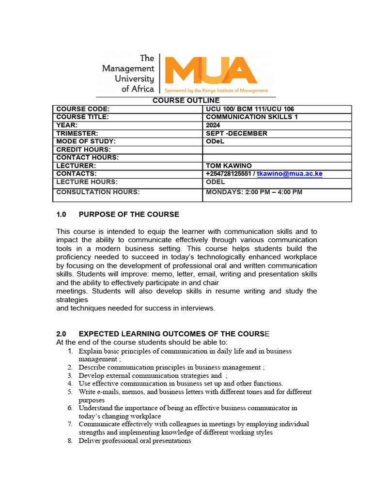 Communication Skills 1 Topic 1 And 2 Pdf