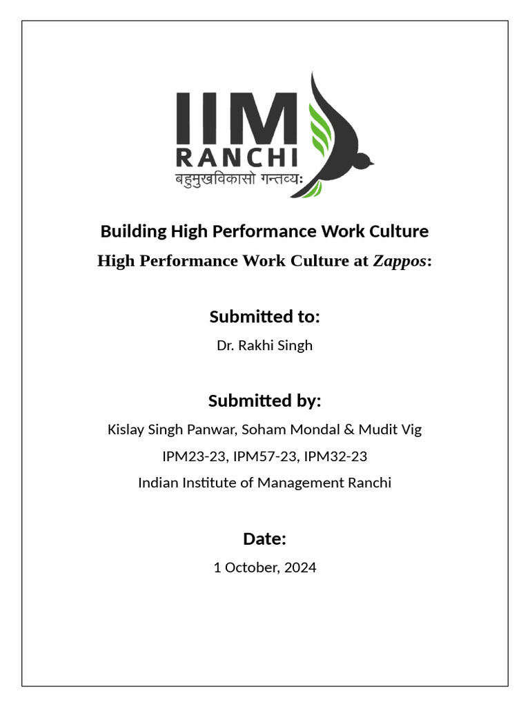 Final Work Culture | PDF