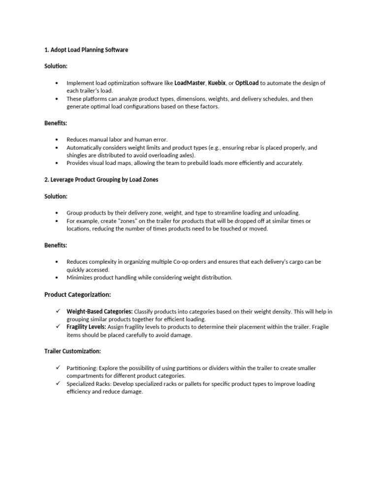 Adopt Load Planning Software Solution: Loadmaster Kuebix Optiload | PDF