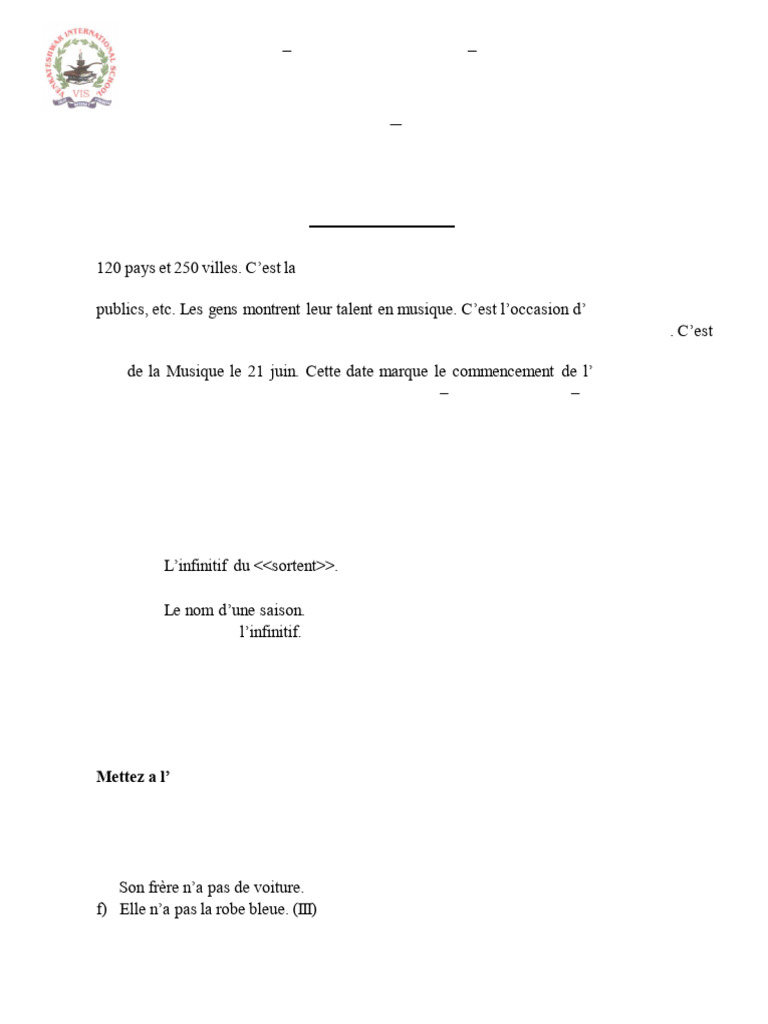 Class 8 Sample Paper | PDF