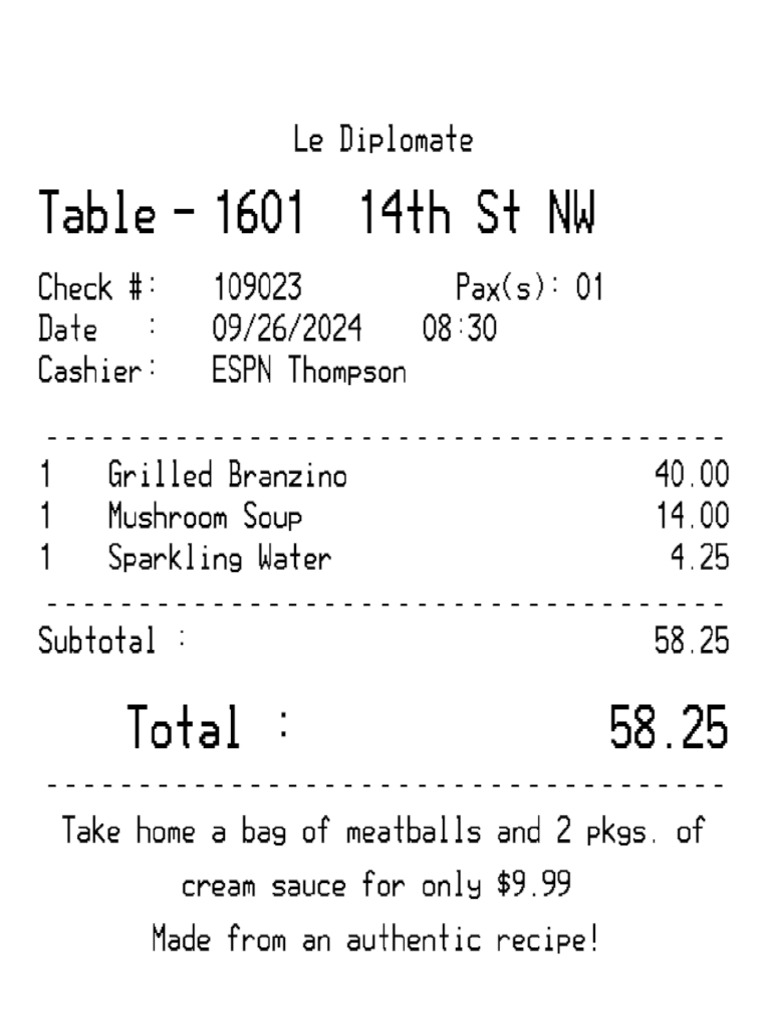 Dinner Sat 14 | PDF