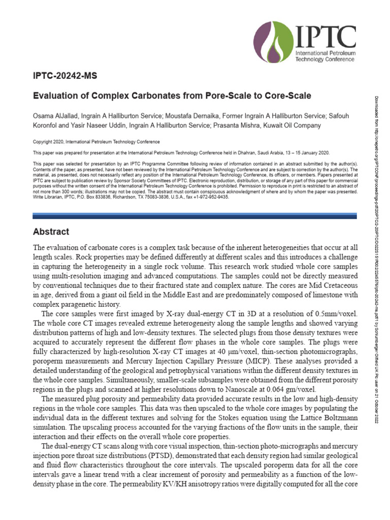 Iptc-20242-Ms - Complex Carb - Jan 2020 | PDF