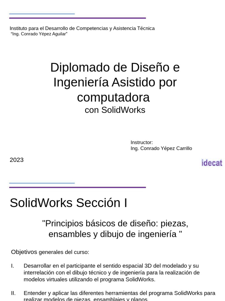 Diplomado SolidWorks Instructor | PDF