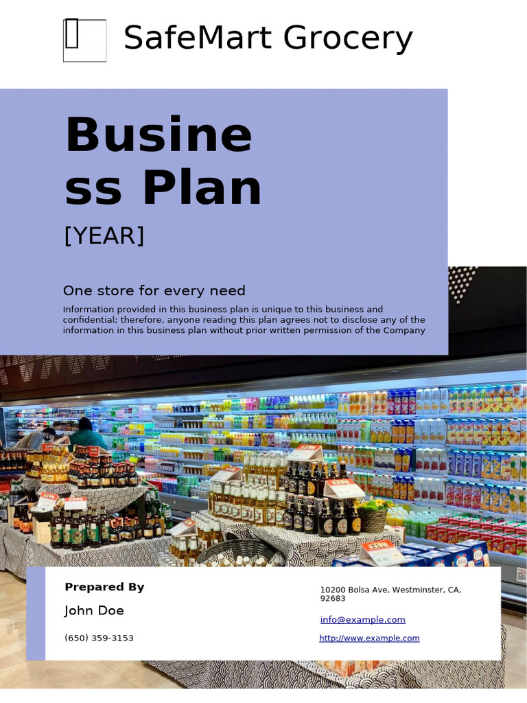 Convenience Store Business Plan Example | PDF