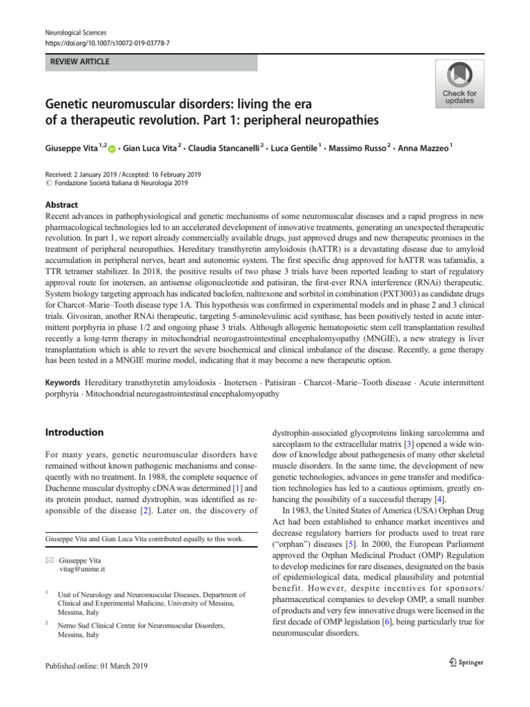 Genetic Neuromuscular Disorders | PDF