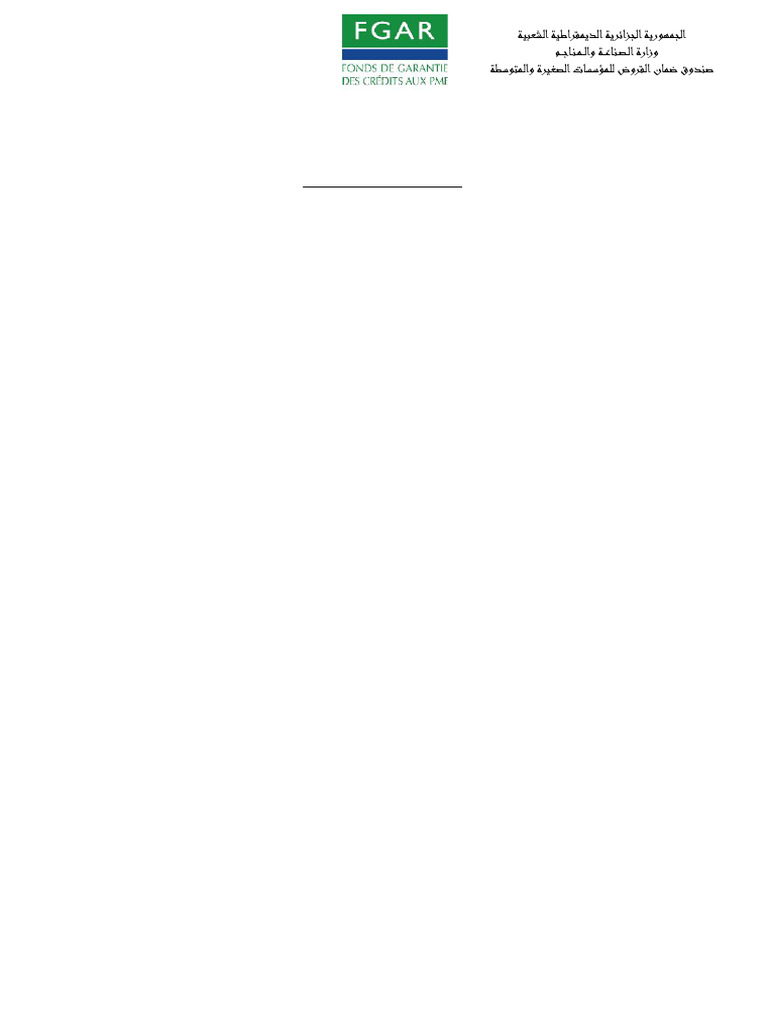 Dossier de demande de couverture FGAR | PDF | Crédit | Finance et ...