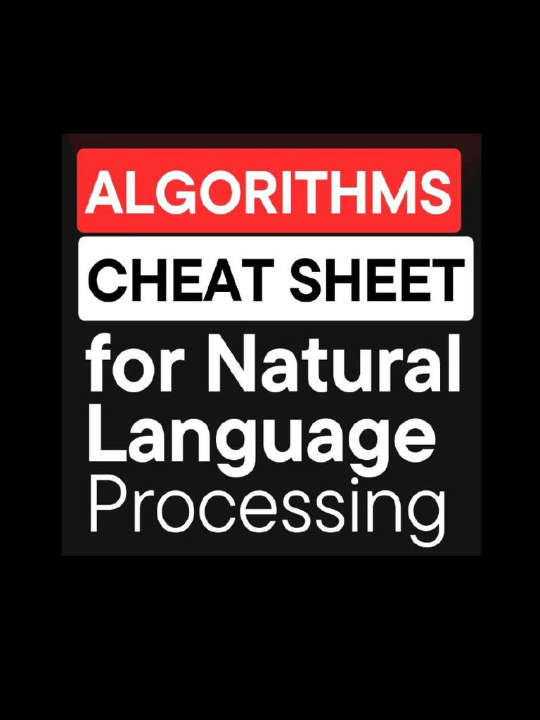 Algorithms Cheat Sheet For Natural Language Processing | PDF