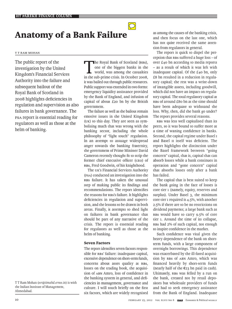 Anatomy - of - A - Bank - Failure | PDF