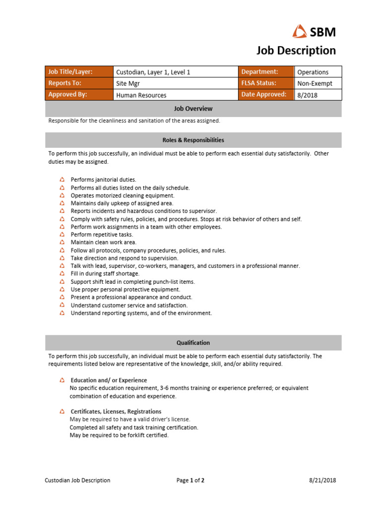 Custodian JD | PDF
