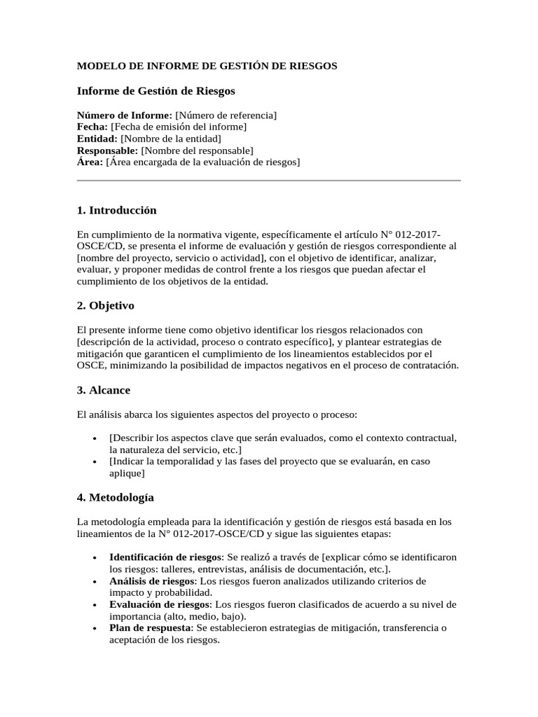 Informe de Gestión de Riesgos 2023 | PDF | Gestión de riesgos | Riesgo