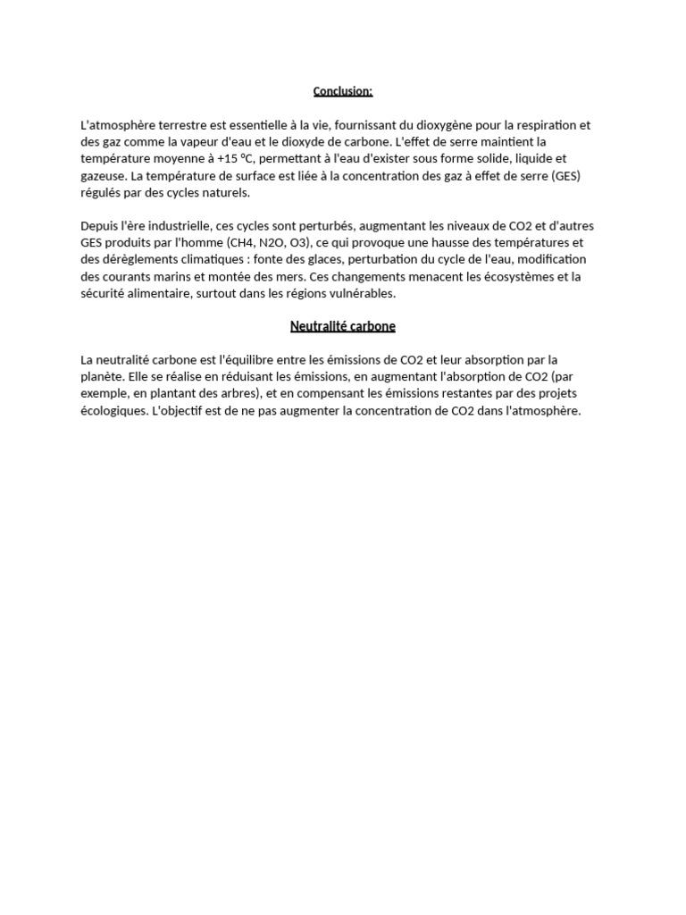 Conclusion Et Neutralité Carbone | PDF