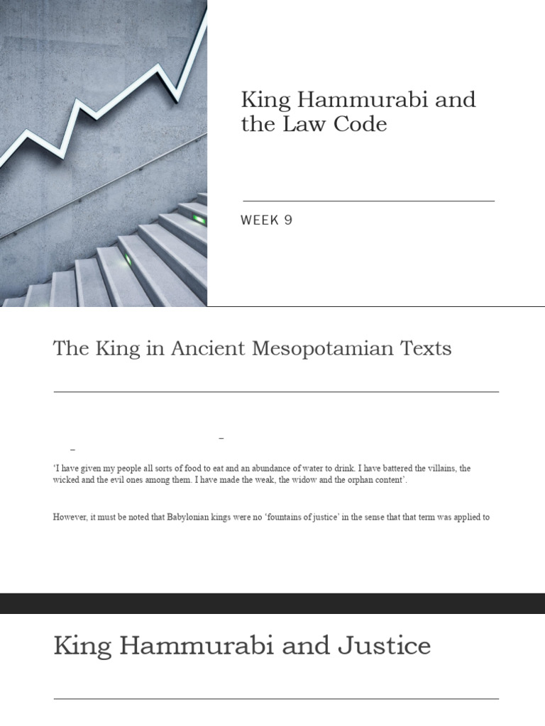 History of Law - W 9 - King Hammurabi and The Law Code | PDF