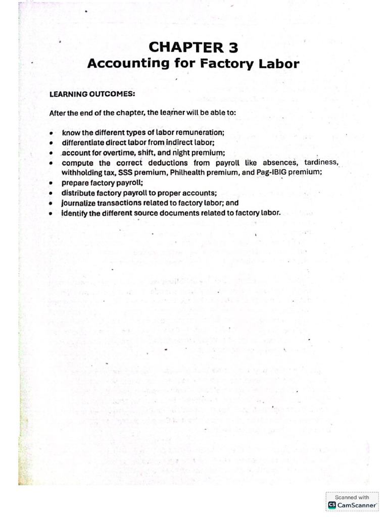 CAC - Chapter 3 - Accounting For Factory Lab | PDF