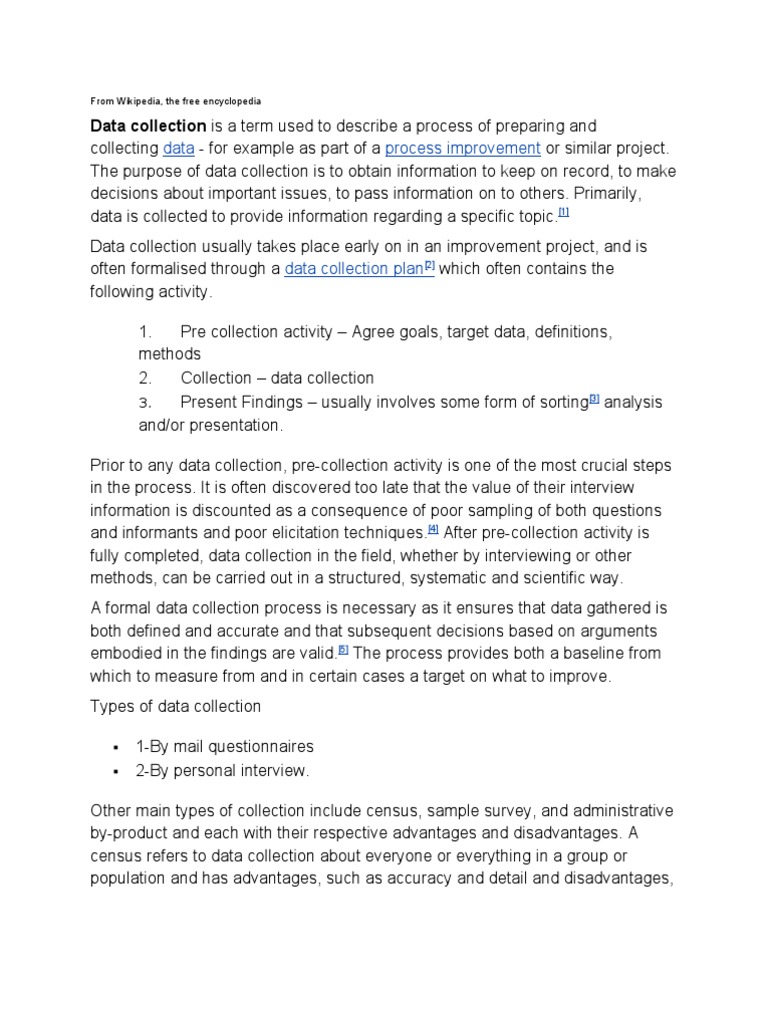 Understanding Data Collection Process | PDF | Arithmetic Mean | Data ...