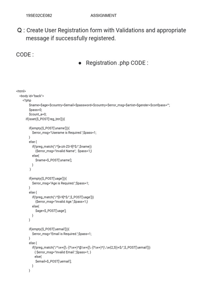 Registration Login form PDF