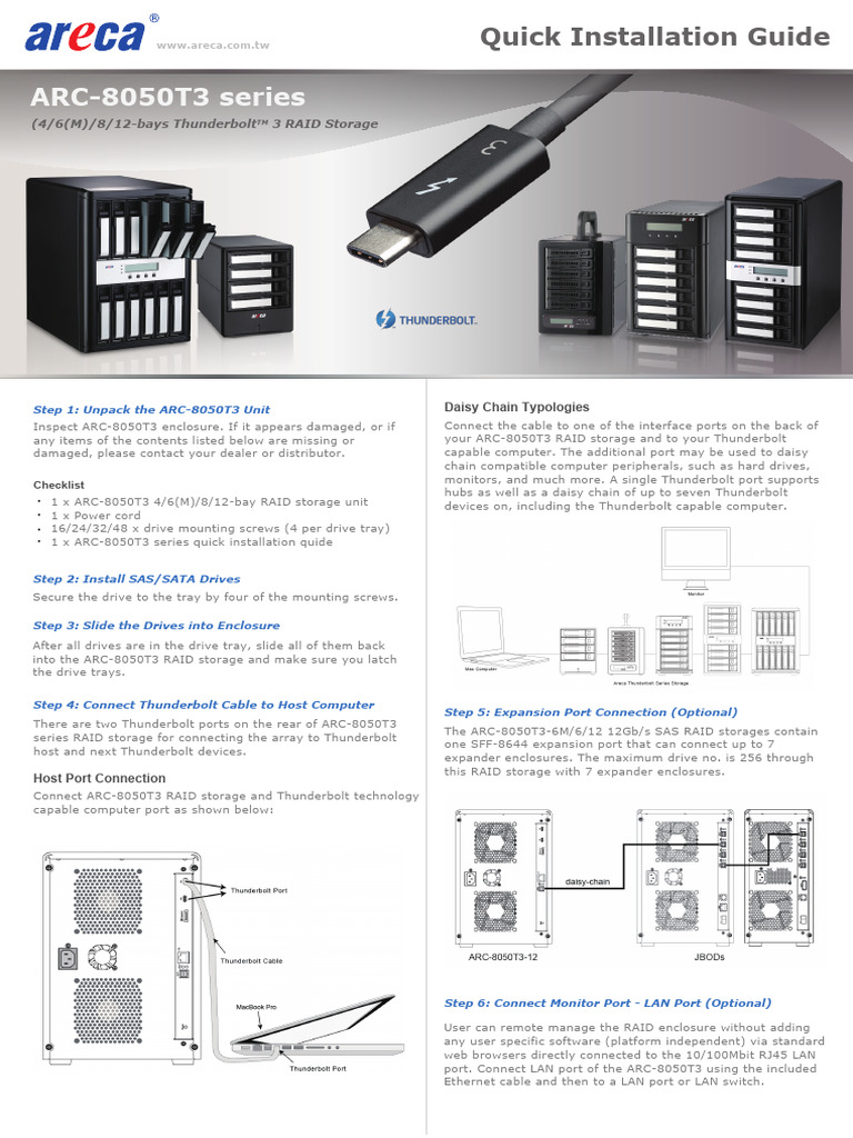 ARC-8050T3 Installation Guide | PDF