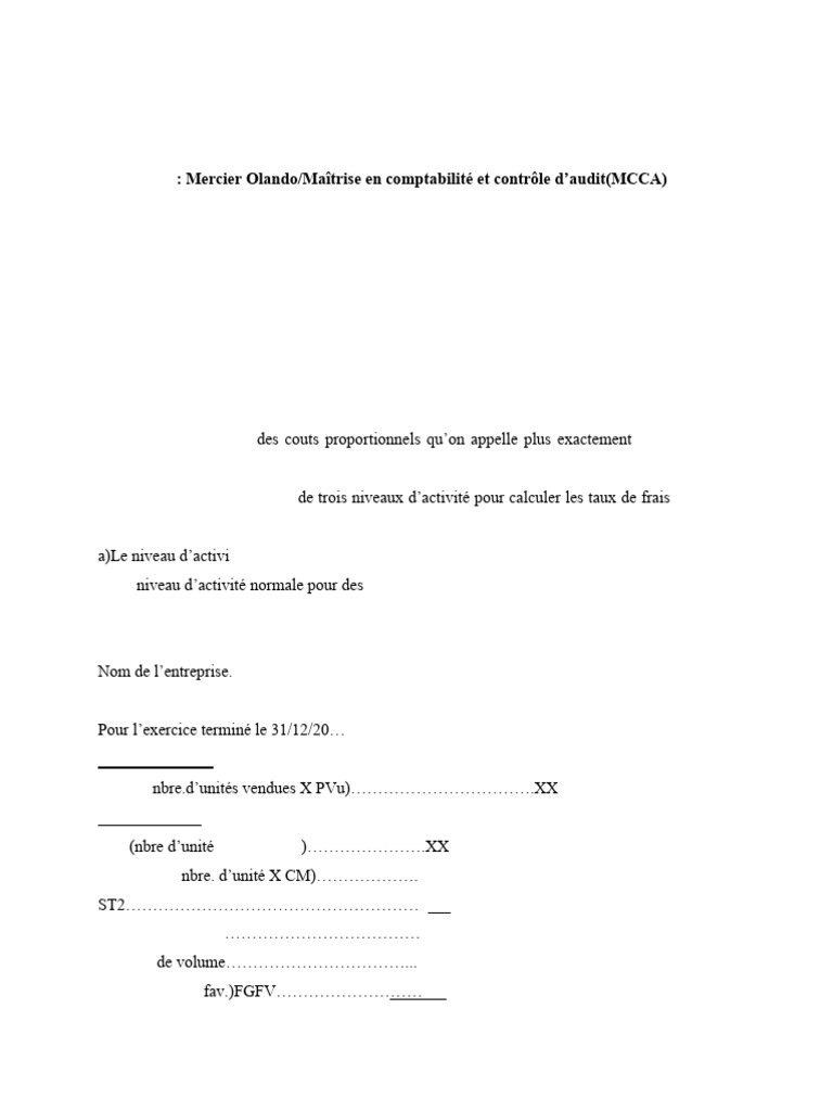 Cours Compt#3, Final 2e Session | PDF