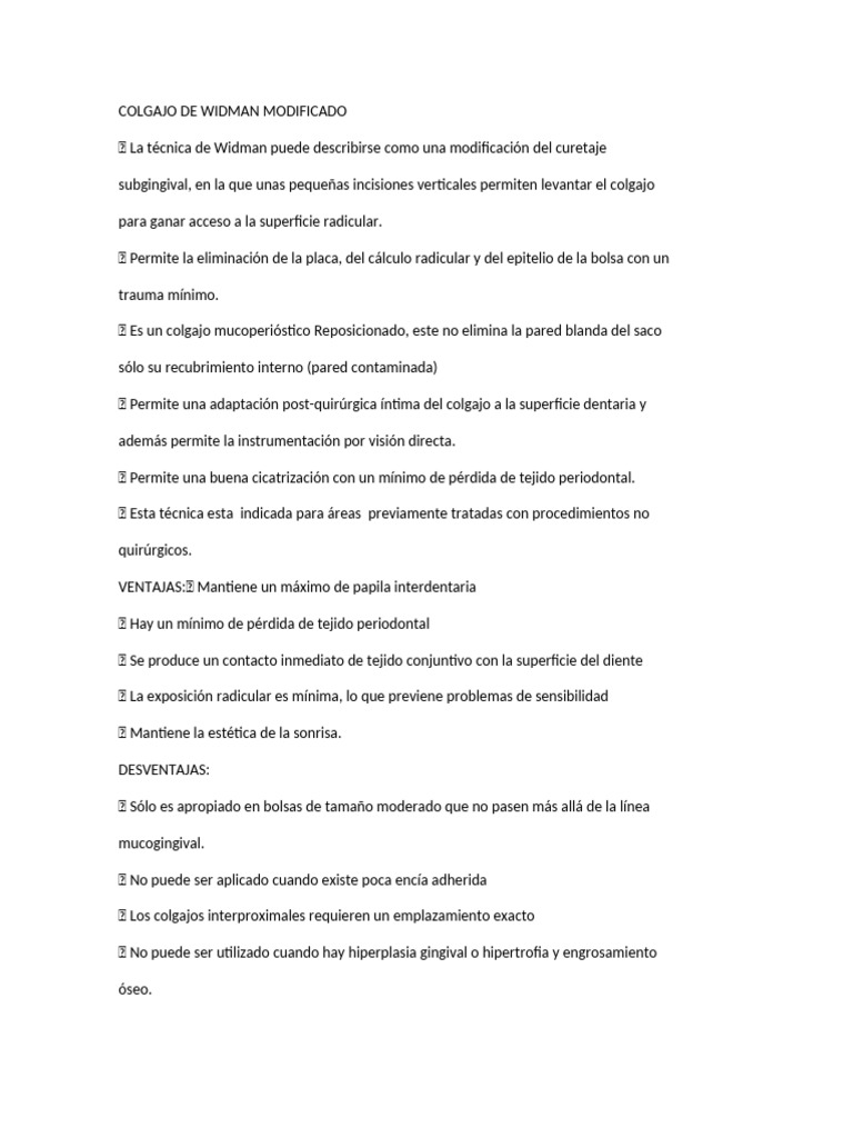 Colgajo de Widman | PDF