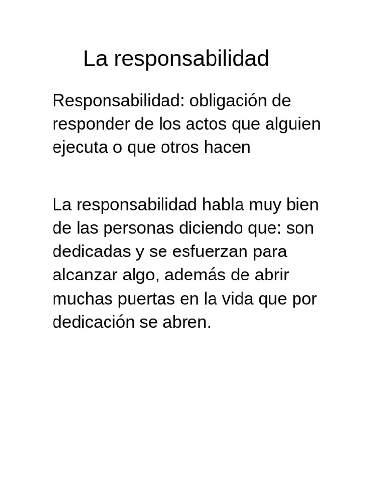 La Responsabilidad - Docx2.22 | PDF