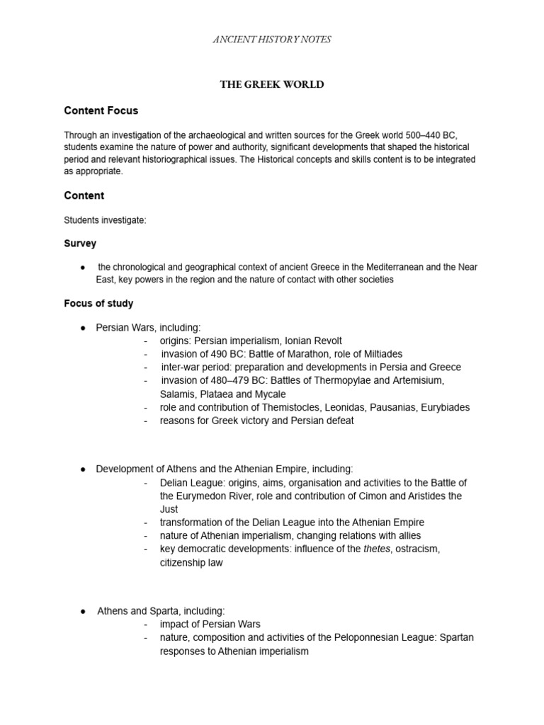 Ah Greek World Notes | PDF