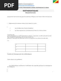 Programme Maths Au Lycée. (Congo-Brazza)