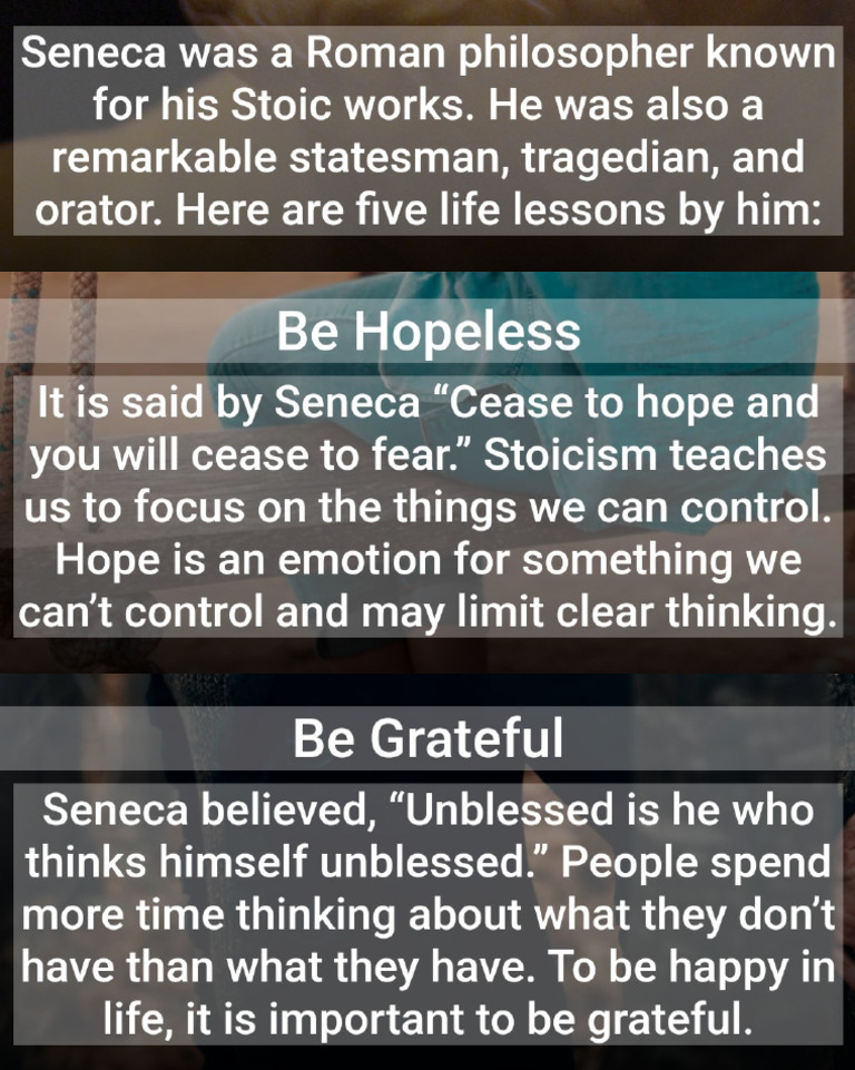 Seneca Advice in 6 Slides - Very Good | PDF