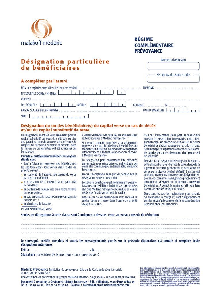 prevoyance-designation-beneficiaire-pdf