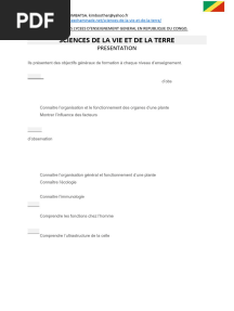 Programme SVT Au Lycée. (Congo-Brazza)